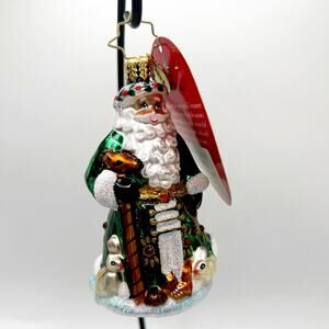 Rare Christopher Radko Santa’s Furry Friends European Glass X-Mas Ornament 3.5”